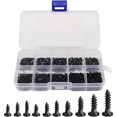 1000 kpl pyöreäkantaisia itseporautuvia Phillips-minipuuruuveja, miniruuveja M1 M1.2 M1.4 M1.7 Phillips-puuruuviyhdistelmä, suuri tarkkuus, mikro