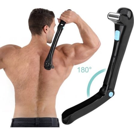 Barbermaskin - Elektrisk selvbarberingsenhet med langt håndtak - Sammenleggbar og trådløs