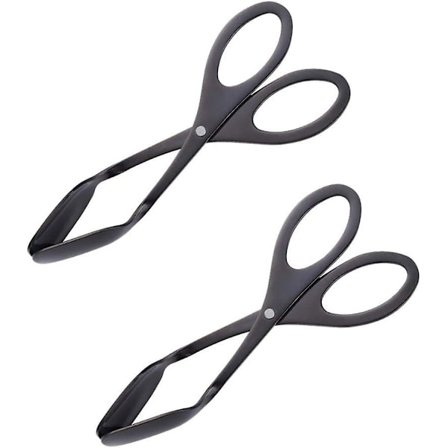 2 stk Madtænger, Baikai Rustfrit Stål Køkken Saks Tænger, Serveringsklemme Til Madlavning, Grill, Buffet, Salat (sort)