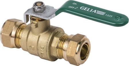 Gelia 3007015022 Kuleventil klemkobling, med spak 12 mm, Installasjon