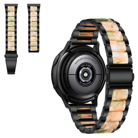 22mm Universal jazzy kolme helmi hartsi ruostumattomasta teräksestä kellon hihna - Musta / Vaaleanpunainen Vihreä Black