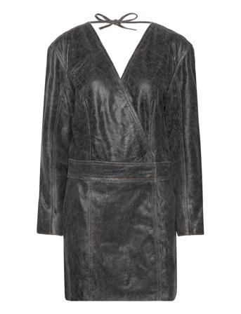 2Nd Clement - Leather Crush Kort Klänning Black 2NDDAY