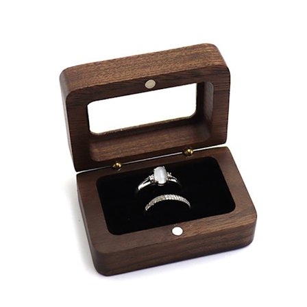 Smyckeskrin i trä Smyckeskrin Förvaringslåda Örhängen Ring Förvaring Black