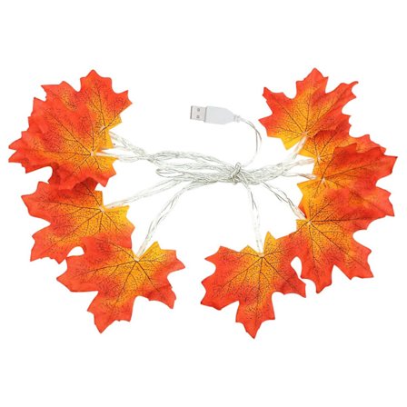 Thanksgiving Lönnlöv Lampa String Trädgårdsfest Rum Ins Dekorativ Lampa USB 20 Lampa(Orange)