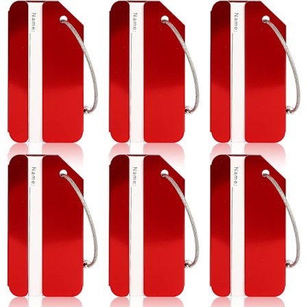 6 stk. Metal Bagagemærker til Kufferter, Vandtætte Kufferter Mærker til Rejsebagage, Bagagemærker med Navn ID-kort til Fam