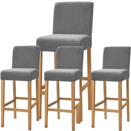 Barstolstrekk, Avtakbart Stretchbart Vaskbart Beskyttelsestrekk for Kort Svingstol Ryggstøtte Barstol