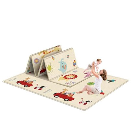 Dubbel sidig Vikbar Barn Matta Tecknad Baby Lek Matta Utbildnings Baby Aktivitet Matta