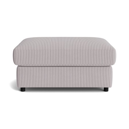 Oasis Pouf Hocker in Lincoln Hellgrau, moderner Polsterhocker mit Cord-Muster, bequeme Polsterung und zeitloses Design, Sitzgelegenheit 44cm