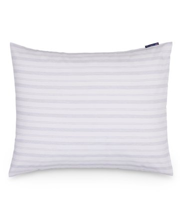 Lexington Gestreifter Lyocell/Baumwolle Pinpoint Oxford Kissenbezug, nebelblau
