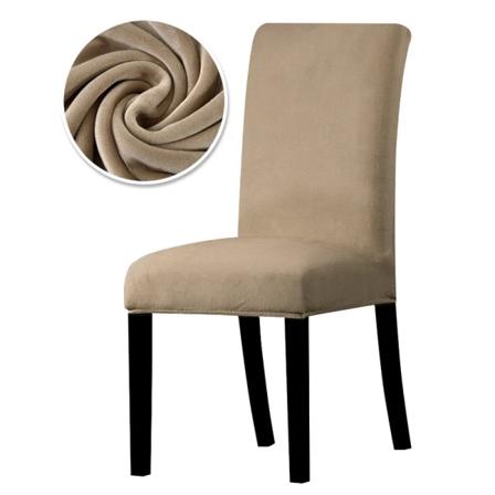 1/2/4/6 stycken äkta sammetstyg Supermjukt cover Lyxigt kontorssätesfodral Tretch Stolöverdrag för matsal hotell Beige 03 1 Piece
