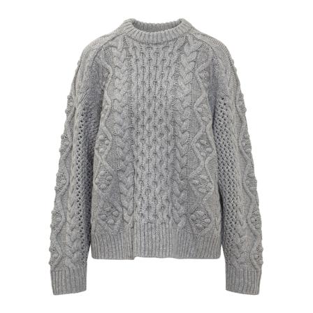 Loulou Studio Round-neck Strik Grå, Dame Striktrøjer