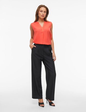 Vila Virosa V-Neck S/L Top - Noos - Orange - 36