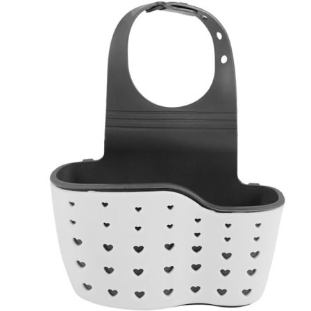 Justerbar vask hylde dræn opbevaringskurv plastik hængende pose badeværelse opbevaring sugekop nordisk køkkenartikler beige