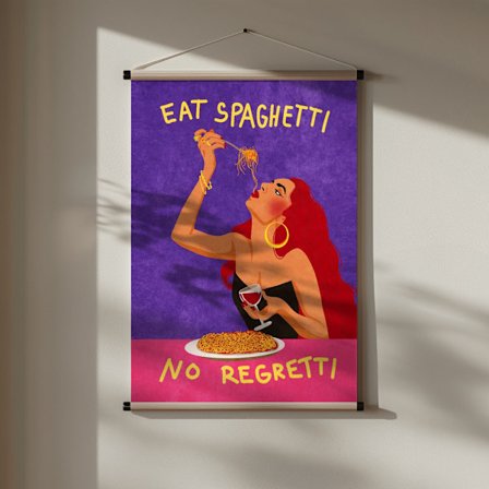 Eat spaghetti no regretti Poster 30x40 cm