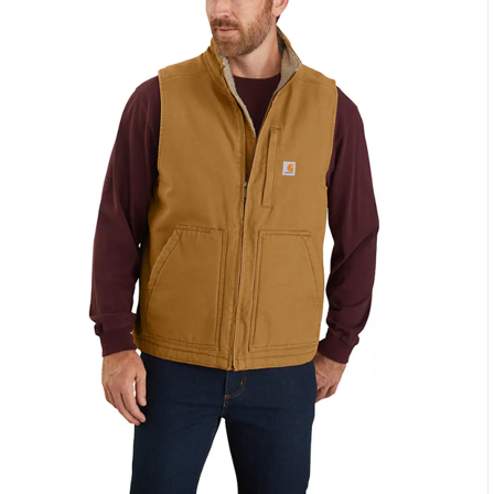 Carhartt Workwear Carhartt M's Washed Duck Lined Mockneck Vest - Loose Fit Carhartt Brown