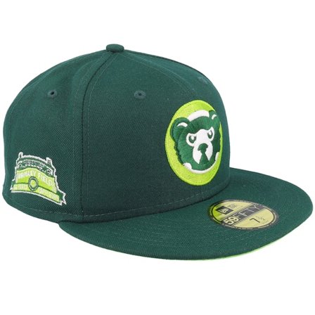 New Era - MLB Grün Fitted Cap - Chicago Cubs 59FIFTY Dark Green/Neon Green Fitted @ Hatstore