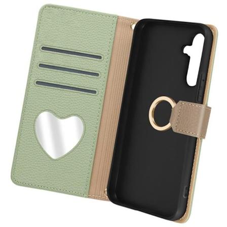 Crossbody etui til Samsung A54 5G - AVIZAR - Lomme med lynlås - Shiny Green - Standfunktion Grön
