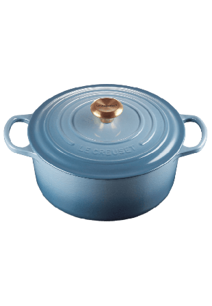 Le Creuset Signature Gjutjärn Rund Gryta 26cm Chambray 5,3L Gjutjärnsgrytor Unisex Blå 26 CM