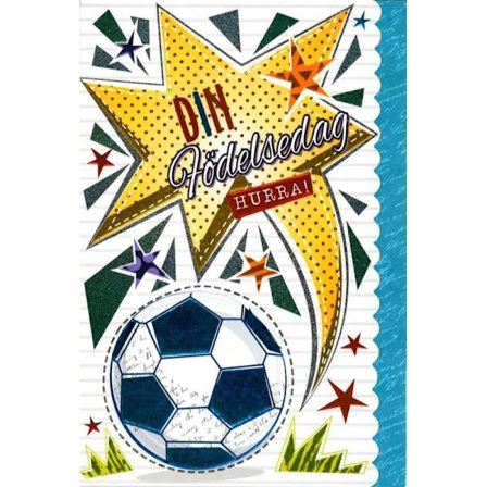 Dobbelt fødselsdagskort, fodbold - Spader