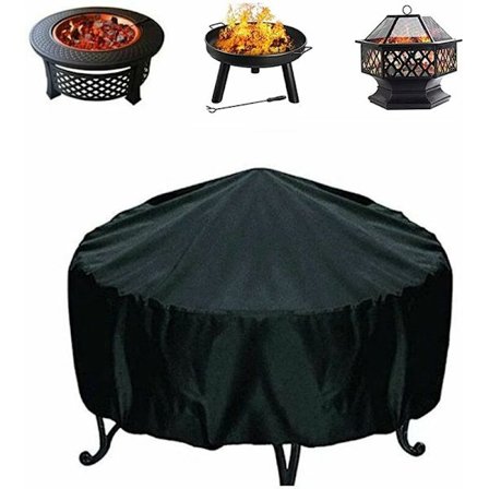 Eldskålsskydd, Eldstadsskydd, Värmeöverdrag, Oxford Vattentätt Rivtåligt Andningsbart Möbelöverdrag Kvadrat/Rektangel/Runt Utomhusöverdrag, Svart