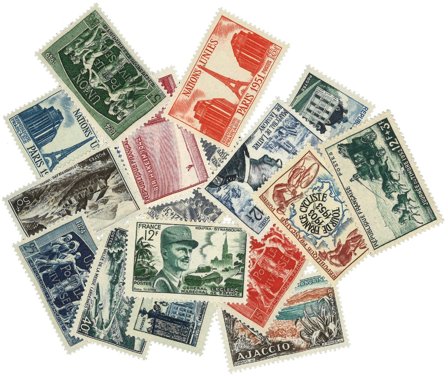 Frankrig 1948-1954 - 18 billedmærker - Frimærkets dag - Postfrisk
