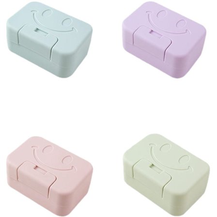 Vandtæt sæbeæske med låg 4-pak - Lækagesikker rejsesæbeholder til badeværelse, vandreture, camping - 4 farver