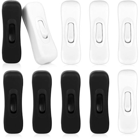 10 kappaleen välikatkaisin, lampun katkaisin, johtokatkaisin, 2A musta, sisäänrakennettu