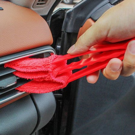 2 Stk Bilvinduespudser Støvrenser Børste RØD