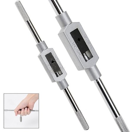 Metal Nøgle Justerbar Tap Reamer Skrueudtrækker Holder Anti-slip Håndtag Sølv (2 stk.)
