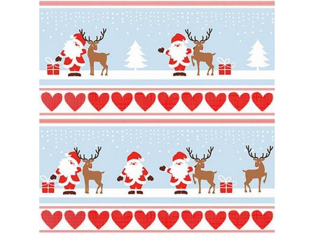 PAPSTAR Servett Lovely Santa 3-lags 1/4 33x33cm 20/fp - Lyreco - Kök och servering - Servetter och dukar - Servett - 3-lagers