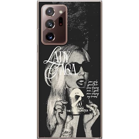 Kompatibelt Mobildeksel til Samsung Galaxy Note20 Ultra Lady Gaga svart-hvit retroplakat med solbriller og popkonst-estetikk