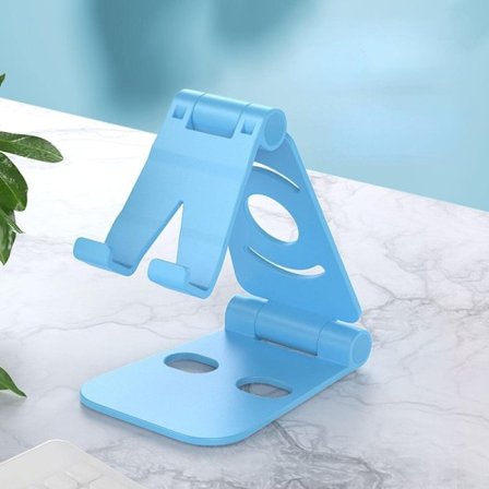 Fällbart Mobiltelefonställ, för Surfplatta och Mobiltelefon Skrivbordsställ Blå