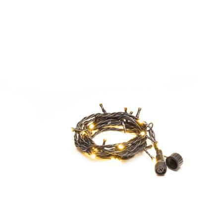 Konstsmide 4850-837 Valosarja musta pehmeä kaapeli, 50 LEDiä (huurrettu) Amber, Valaistus