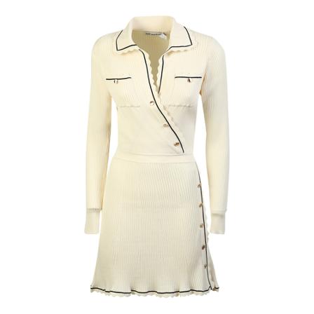 Self Portrait Knitted dress , Wit , Dames , Maat: M Casual jurken