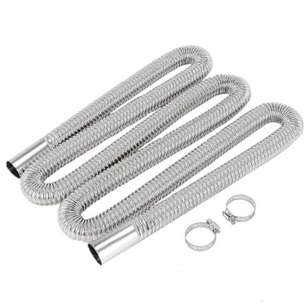 200 cm avgasrör för bilvärmare med 2 klämmor, bränsletanks avgasrörsslang för diesel