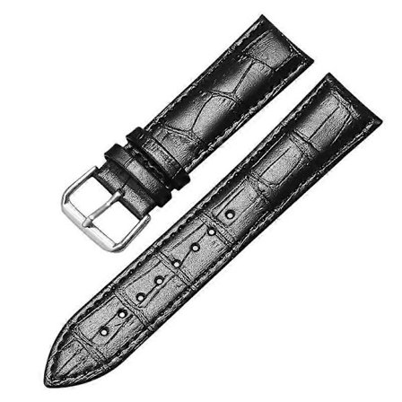 Kalveskinn Ekte Lær Klokkereim 12mm 14mm 16mm 18mm 20mm 22mm Med Sølvspenne Business Casual Klokkerem Tilbehør