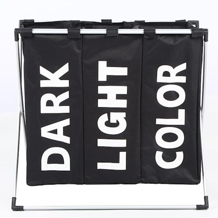 Jaettu kokoontaitettava pyykkikori vedenpitävä likapyykin säilytys musta