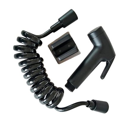 Musta kädessä pidettävä bideesuihku ABS-suihkusetti WC-hanalle suihku bideellä letkulla ja pidikkeellä PITKÄ