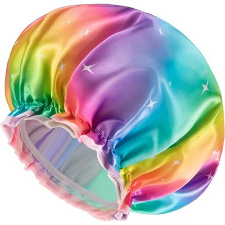 Stor duschmössa för kvinnor med långt hår, 2-pack, återanvändbar, vattentät, tvättbar, mjuk och bekväm, fashionabla och roliga duschmössor i färg