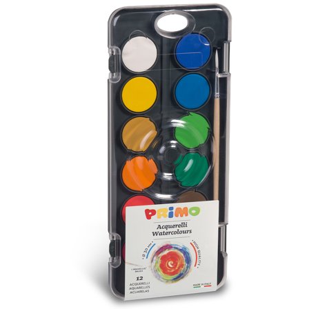 Primo Aquarelle Lot de 12 Ø30 + pinceau