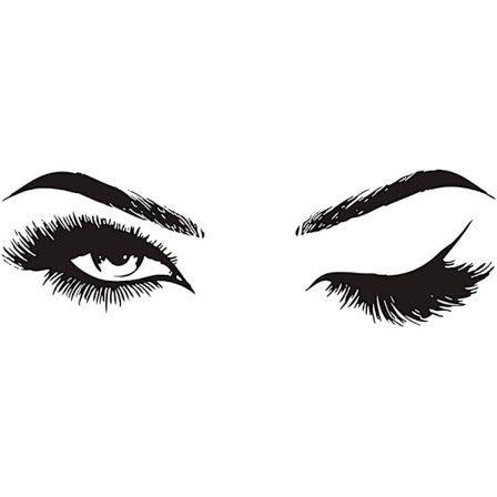 Øjne Vægdekoration Moderne Øjenvipper Vægmærke Kvinder Skønhed Citat