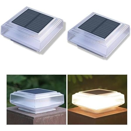 1/2/4 stk. Solcellelamper for gjerdepåler, varmhvit LED, utendørsbelysning for hage og terrasse_TF_TF