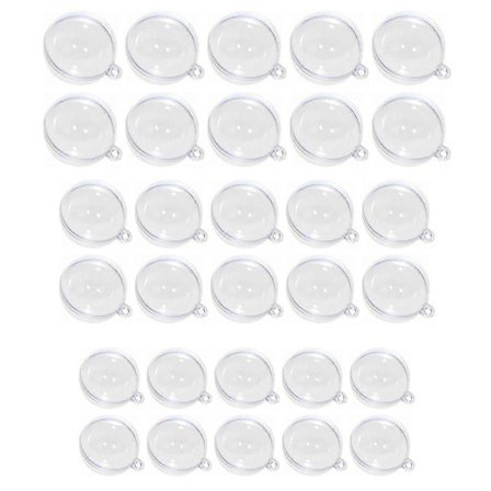 30 stk. Runde Gjennomsiktige Plastkuler Klar Plast Julekule til Bryllup