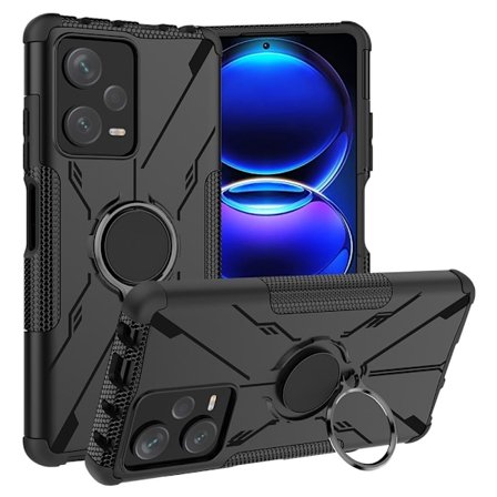 Kickstand-cover med magnetisk plade til Xiaomi Redmi Note 12 Pro Plus - Sort