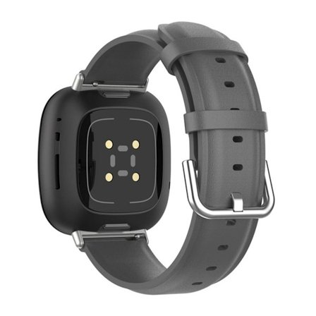 Fitbit Sense 2 / Versa 4 / 3 klockarmband i äkta läder - Grå