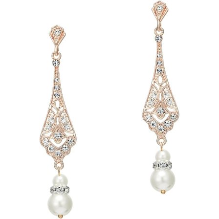 1920-tals Vintage Bröllop Pärl Hängande Örhängen Art Deco Gatsby Örhängen