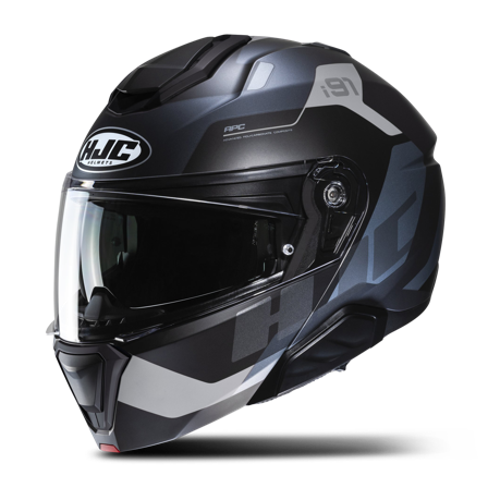 Avattava Kypärä HJC i91 Carst MC1SF Musta/Harmaa M