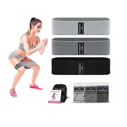 Motståndsband - Tygövningsband Set, 3 Set Motståndsnivå, Halkskyddad Träning Fitness Booty Band