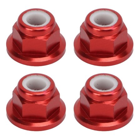 4 stk. RC-bilmuttere i M4 aluminiumlegering, 4 mm indre diameter, tilbehør til fjernstyrt bil, 1/10