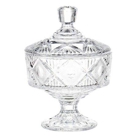 Godisskål Glas Krystalskål Smykkeskrin Brusebad Totejars Opbevaringsholder Kasse Kager Præget Burklåg Dekorativ Beholder